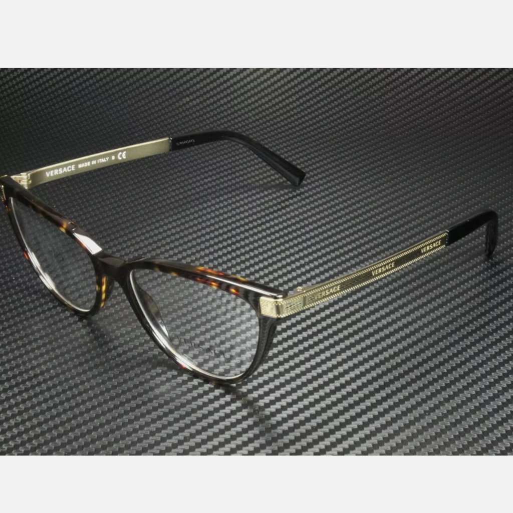 New Versace Havana Cat Eye Women's 54mm Eyeglasses